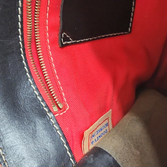 Dooney and Bourke ❤️ ring flap dark Grey canvas black leather shoulder bag - Picture 15 of 17